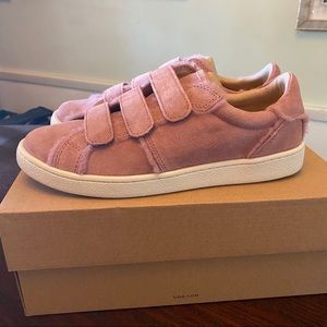UGG Alix Pink Suede & Wool Faux Fur Sneakers 8 NIB